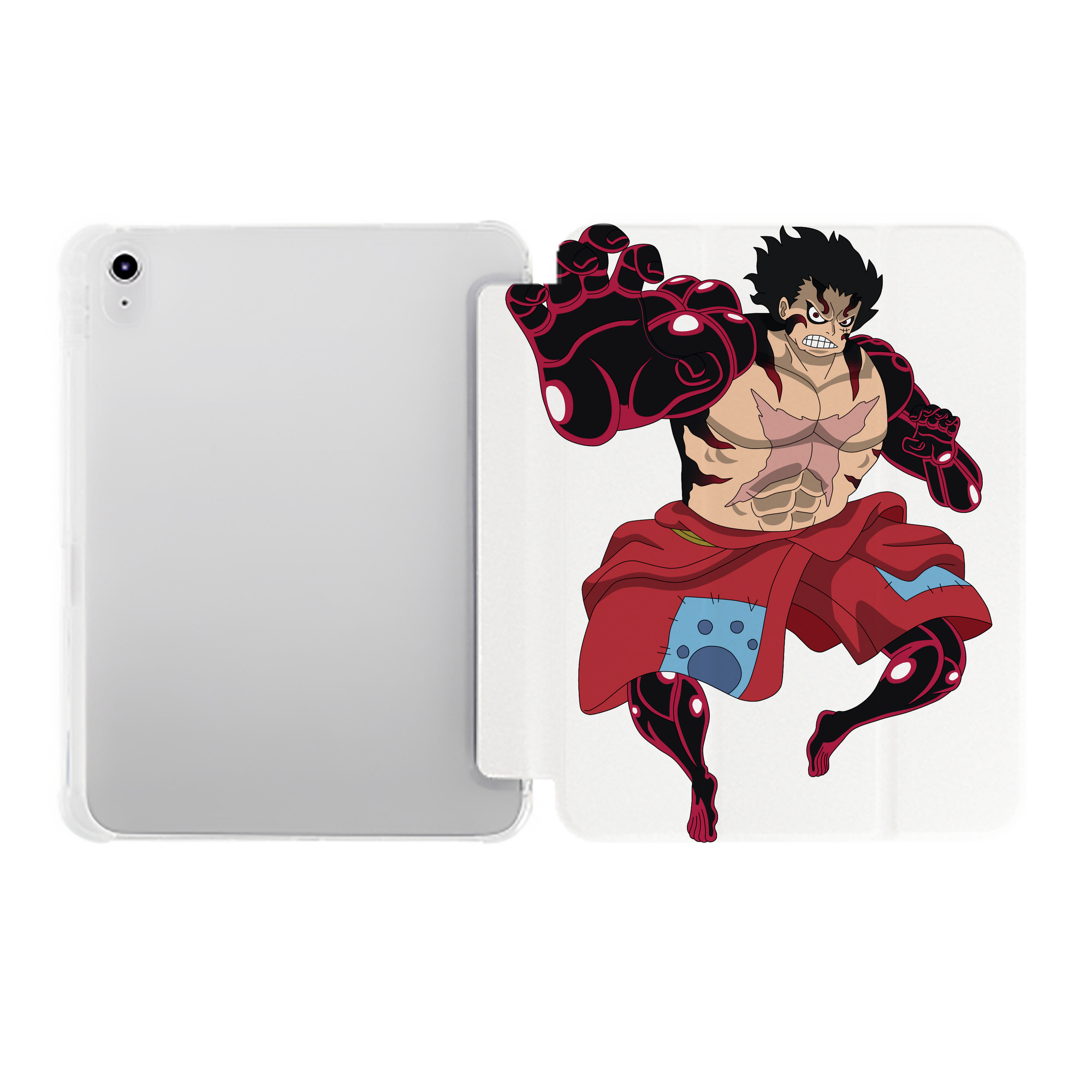 （画像用） ワンピース モンキー・D・ルフィ ONE PIECE Monkey D. Luffy IPad ケース ペン収納付き 三つ折りスタンド PUレザー×シリコン 対応機種9.5/10.5/10.9インチ